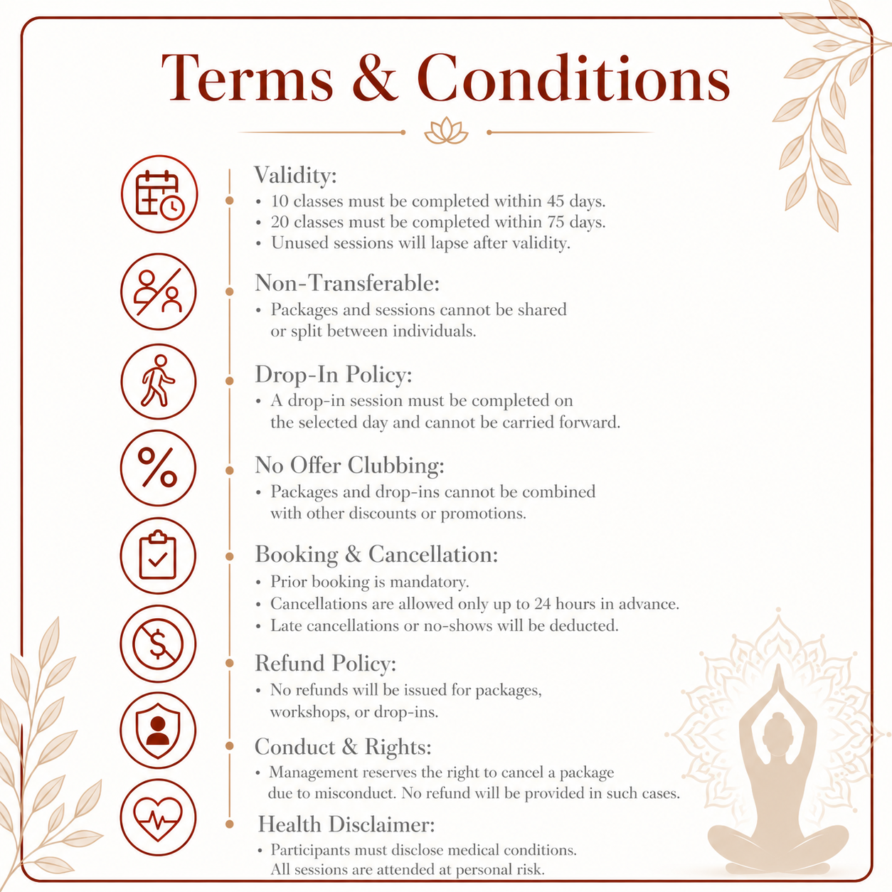 Package For Yoga Classes